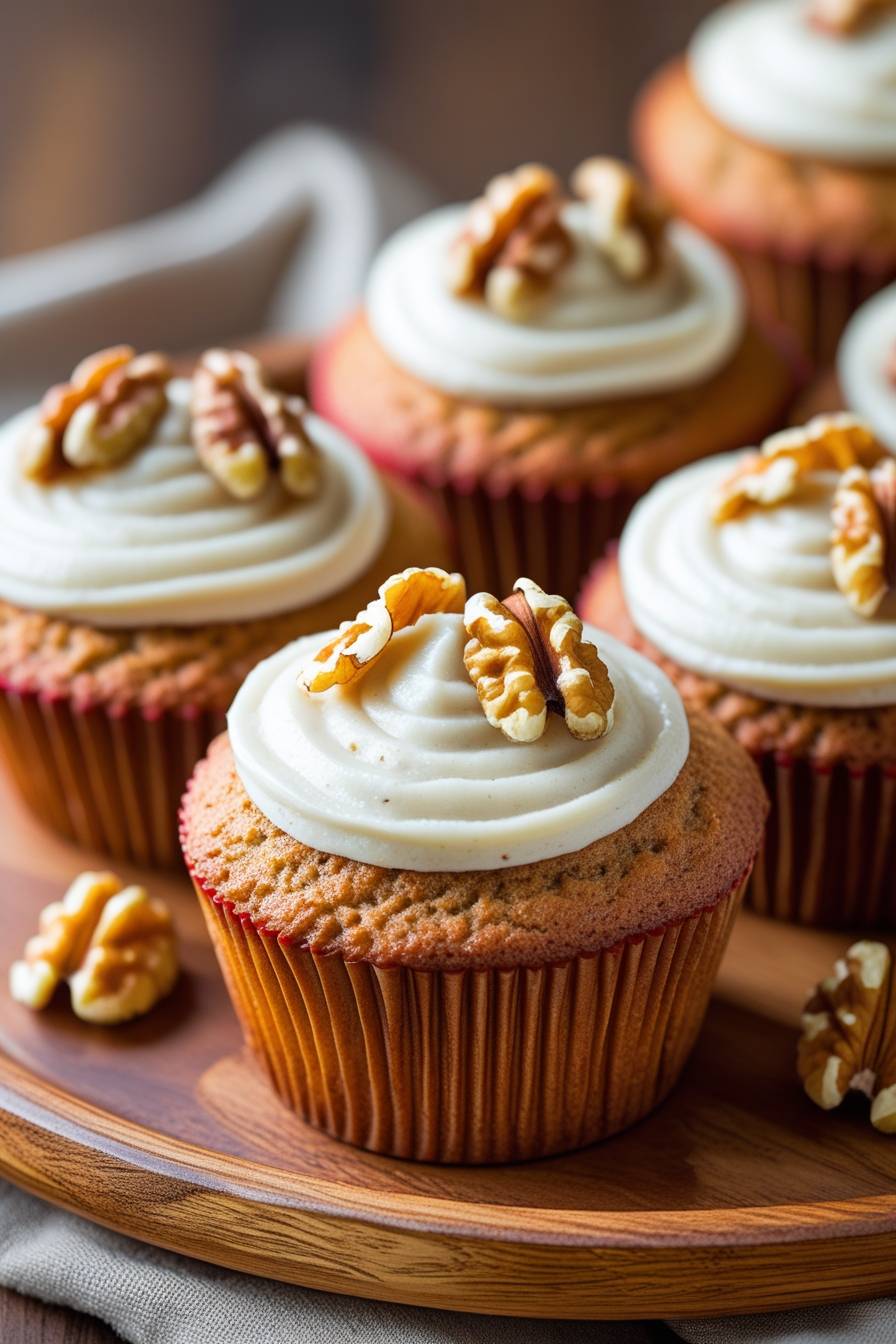 Muffins de Cenoura e Castanha sem Glúten com Cobertura de Cream Cheese