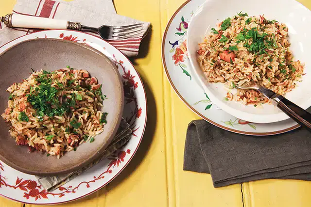 Arroz carreteiro com carne seca